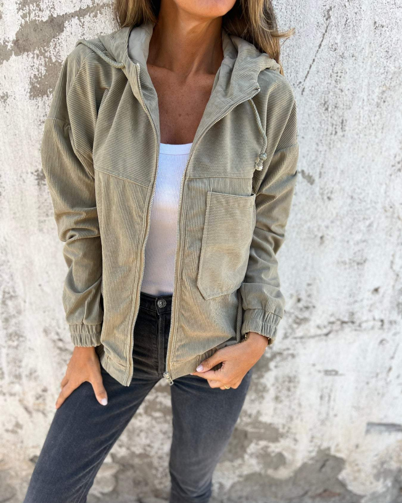 BELLA™ | Chaqueta De Pana Con Capucha