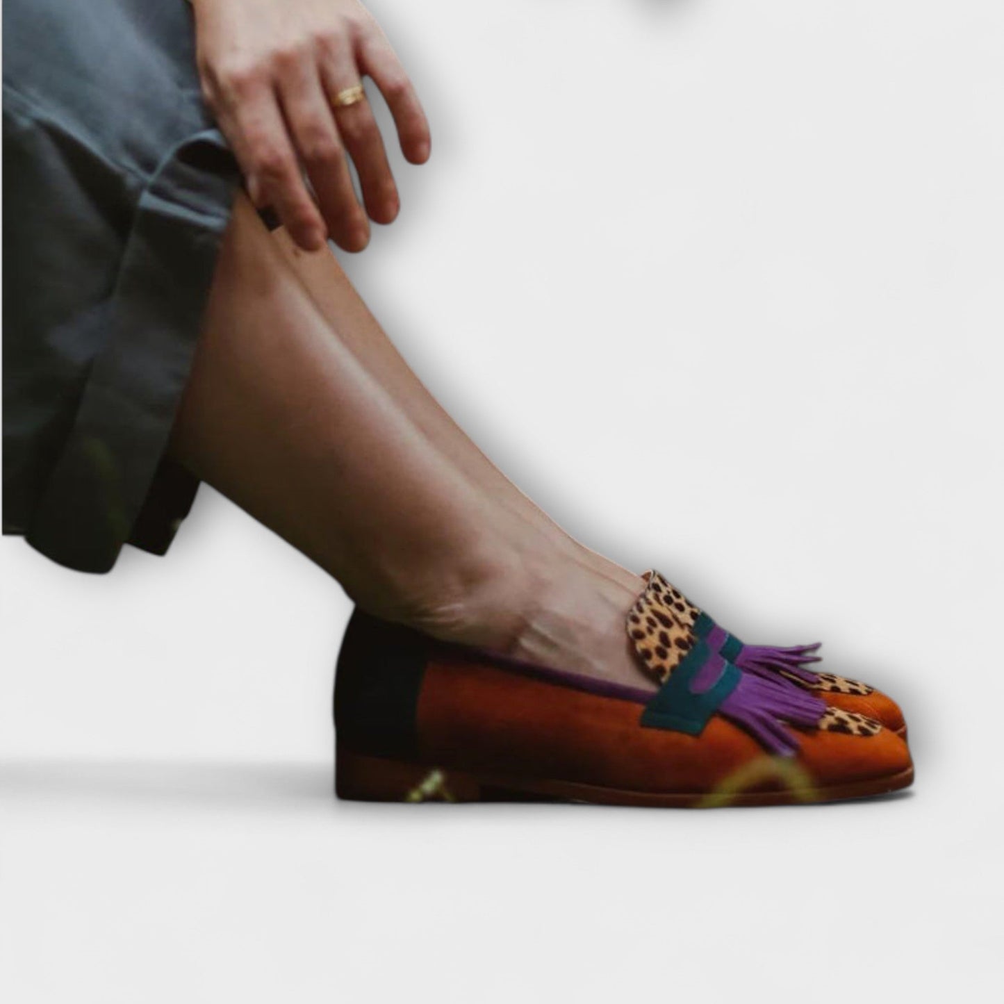 VIOLETA™ | Mocasines Con Estampado Animal