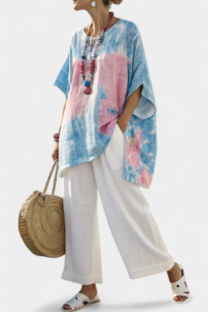 Anadelys™ | Conjunto De Blusa Suelta Y Pantalón A Rayas