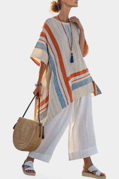 Anadelys™ |  Conjunto De Blusa Asimétrica Con Pantalones Anchos