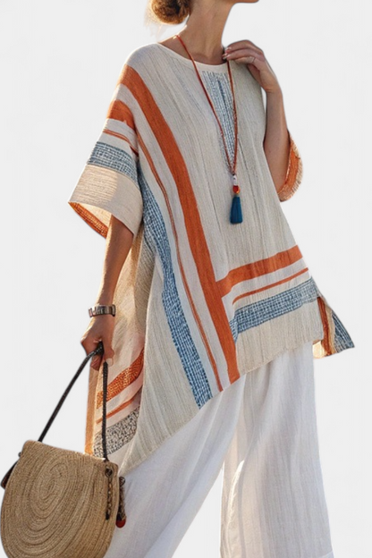 Anadelys™ |  Conjunto De Blusa Asimétrica Con Pantalones Anchos