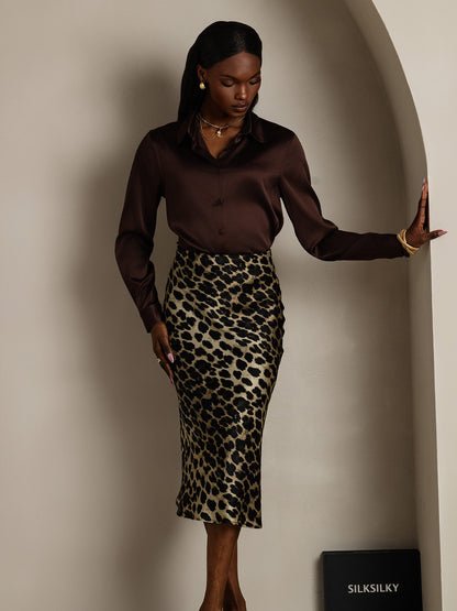 Camisa Elegante con Cuello de Seda