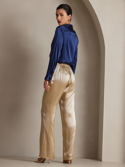 Camisa Elegante con Cuello de Seda