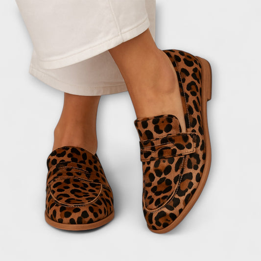PAULINA™ | Mocasines Con Estamoado De Leopardo